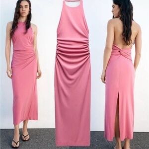 Zara Elegant Pink Sleeveless Dress